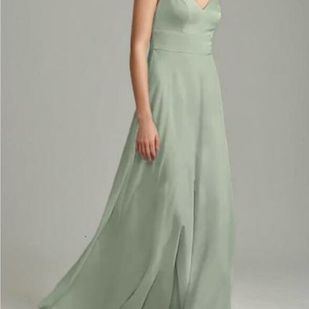David’s Bridal Women's Spaghetti Strap Formal Bridesmaid Dress - Dusty Sage